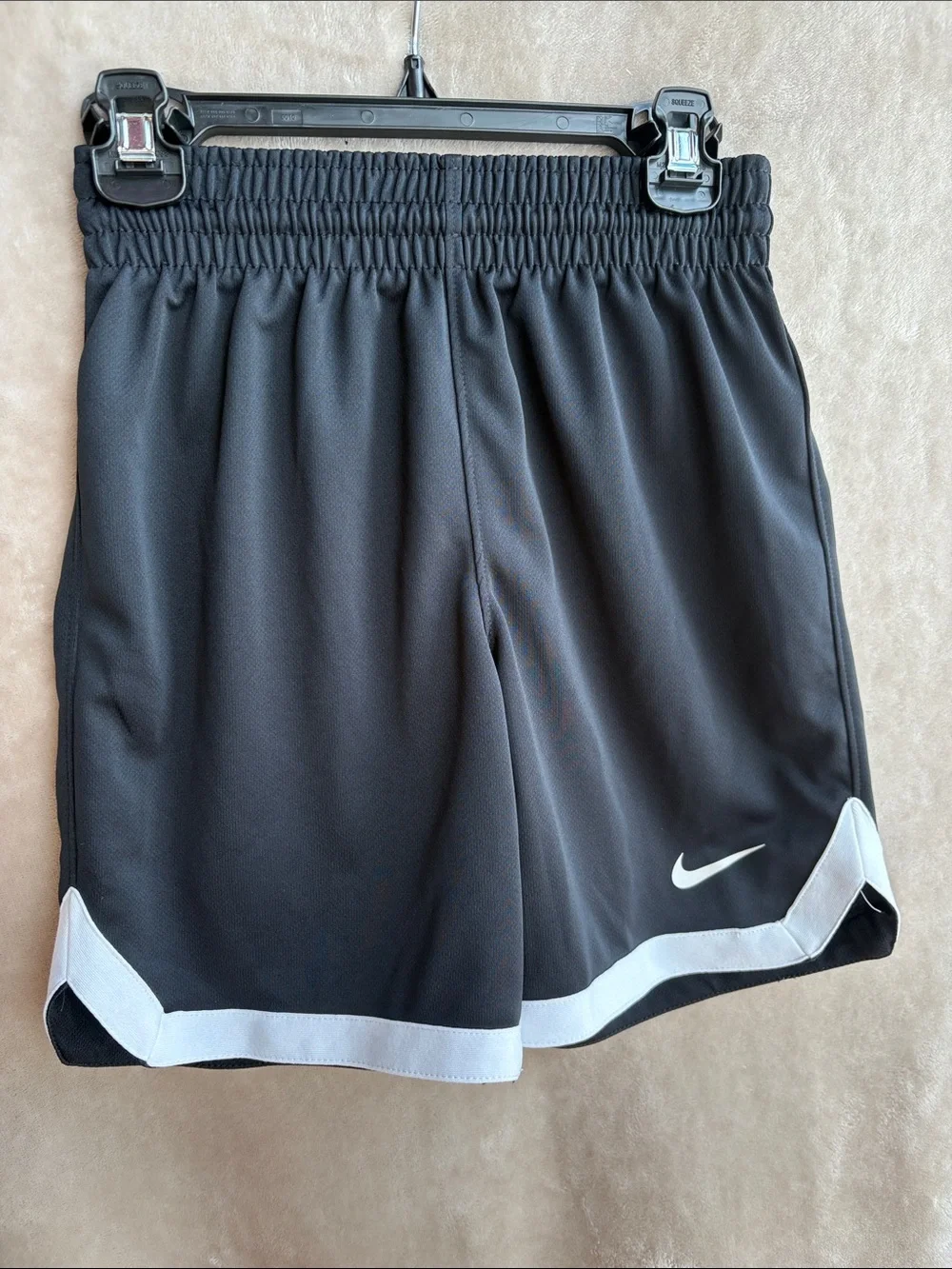 Nike Black Boys Athletic Shorts with White Accent